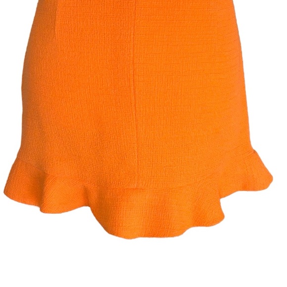 Zara Orange Textured Tweed Ruffle Mini Skirt - S - Picture 10 of 14